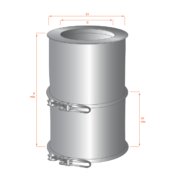 Tuyau reglable 25 à 40 CM cheminée double paroi