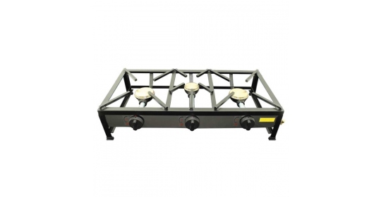 Cuisinière réchaud à gaz portable 3 feux 120x40