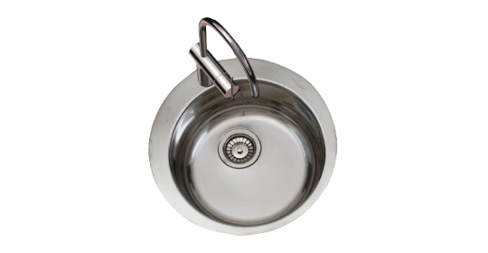 Évier inox rond à encastrer LUNE 1 bac Ø48 x 16