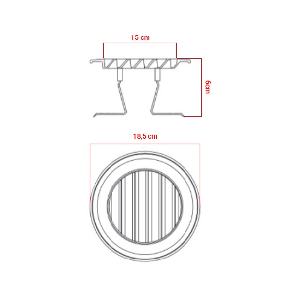 Grille polypropylène d'aération à clipser Ø120/160