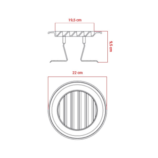 Grille polypropylène d'aération à clipser Ø140/200