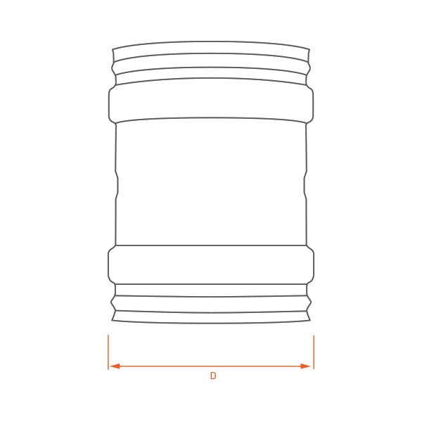 Conduit de cheminée -Manchon femelle / femelle inox simple paroi PRO