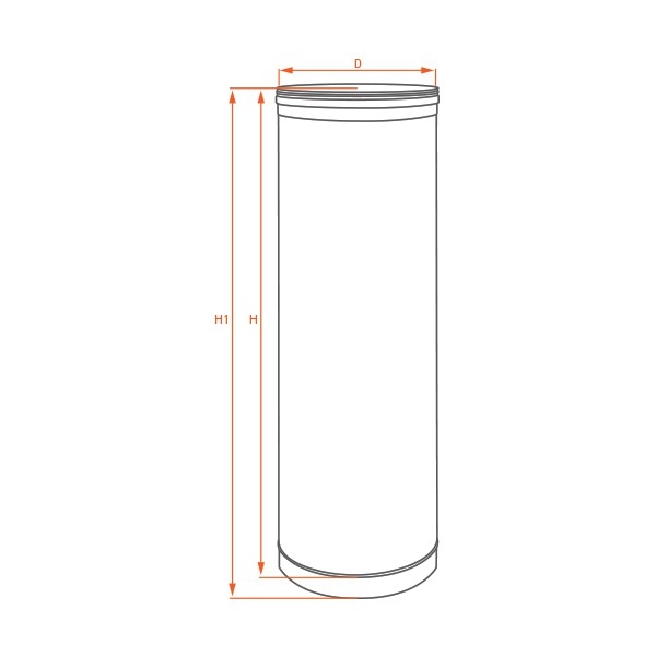 Conduit de cheminée - Tuyau inox simple paroi PRO 1M