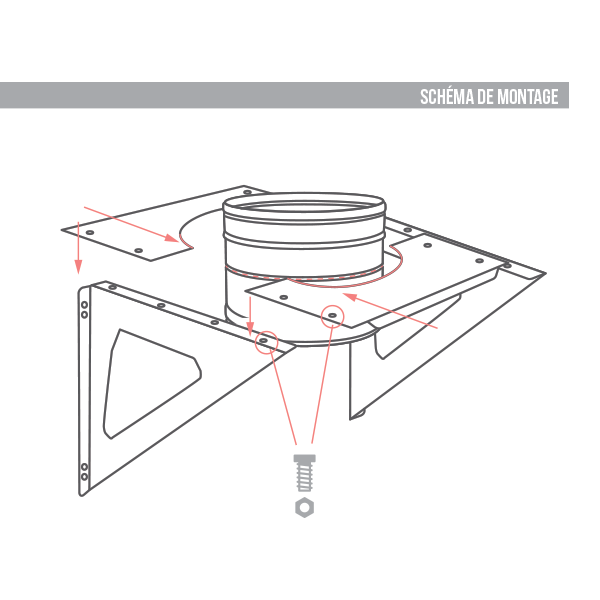 Support charge murale conduit de cheminée