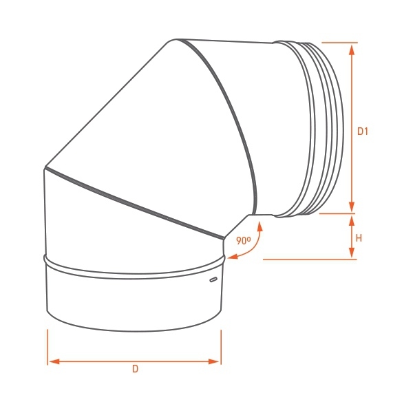 Coude à 90° - Conduit poêle bois Noir / Anthracite PRO