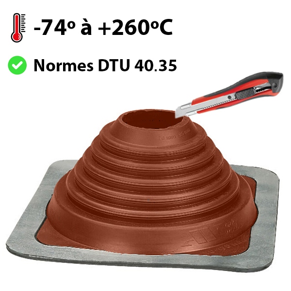 Pipeco silicone rouge vulcanisé haute températures Ø121 au Ø254 mm
