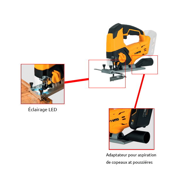 Meuleuse d'angle sans fil 20V-VITO - Brico Cheminée