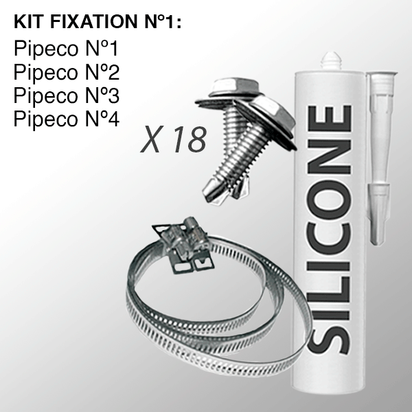 Kit fixation et étanchéité Pipeco sur Bac Acier