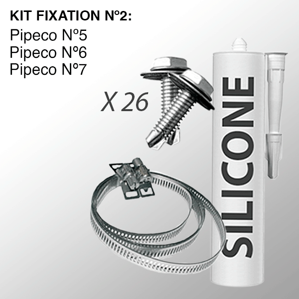 Kit fixation et étanchéité Pipeco sur Bac Acier