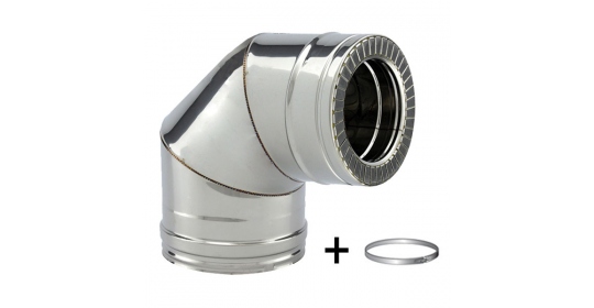 Coude à 90° -Conduit cheminée double paroi isolé PRO
