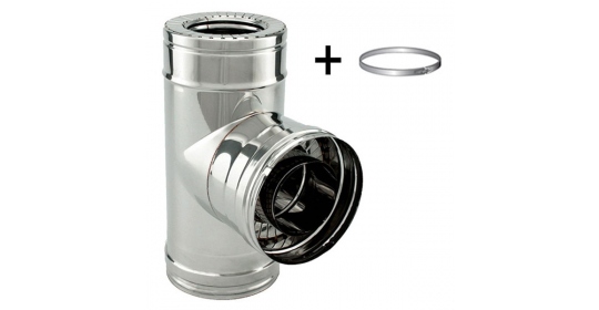 Té à 90° -Conduit cheminée double paroi isolé PRO