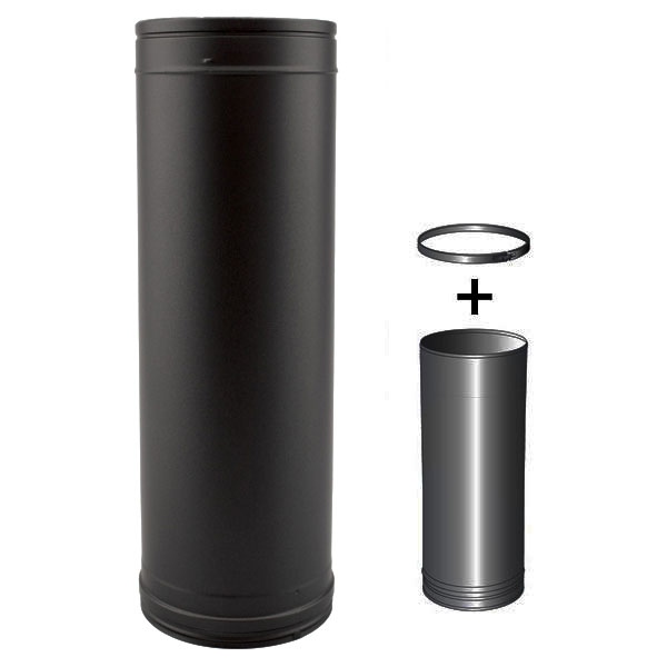 Tuyau Poujoulat Inox-Galva D 200 Lg 10 cm - Fabriqué en France - Conduit Rigide Isolé