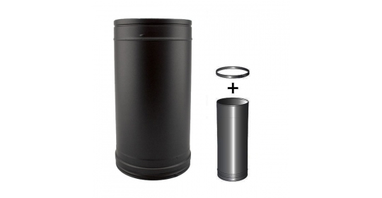 Tuyau 33 CM -Conduit fumée double paroi Noir / Anthracite