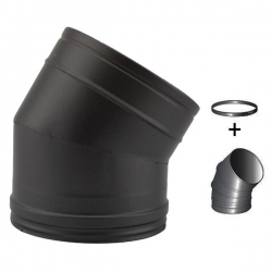 Coude à 30° - Conduit fumée double paroi Noir / Anthracite