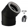 Coude à 45° -Conduit fumée double paroi Noir / Anthracite