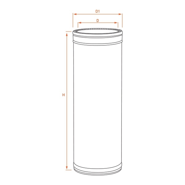 Conduit de cheminée - Tuyau 1M double paroi isolé PRO