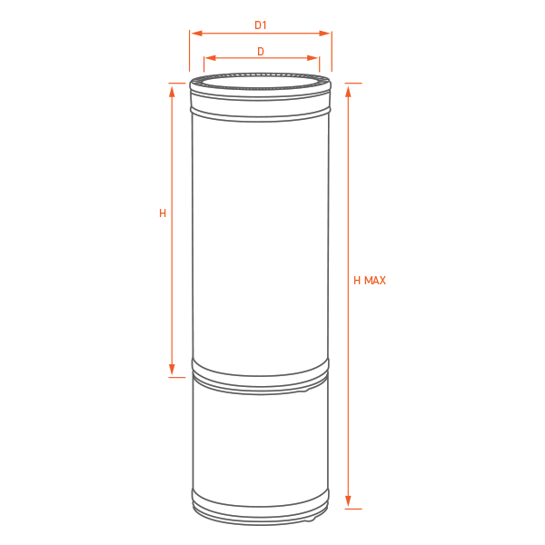 Tuyau télescopique 38/56CM - conduit de cheminée double paroi