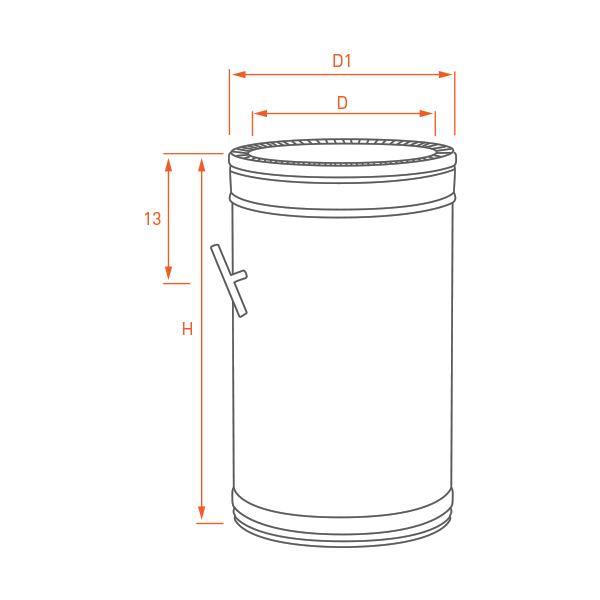 Tuyau 33CM régulateur tirage - conduit cheminée double paroi