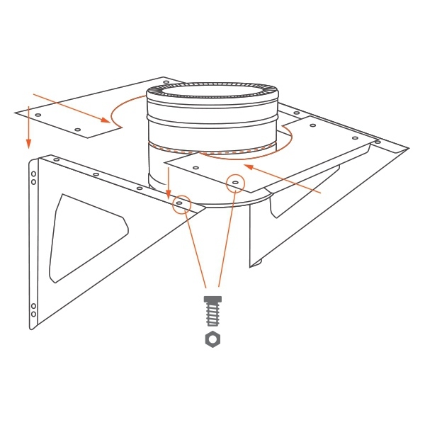 Support charge murale Inox double paroi PRO