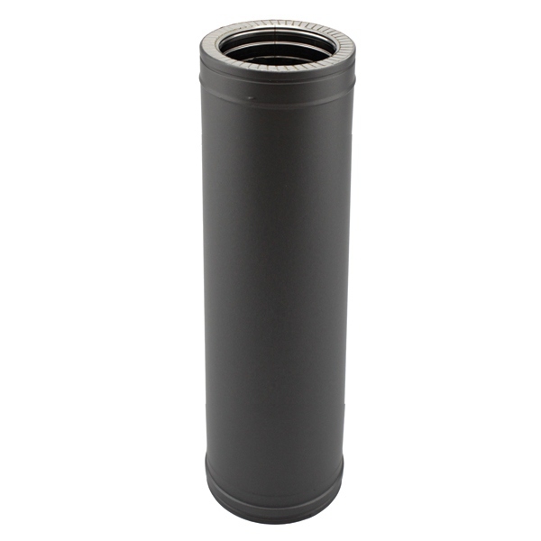 Tuyau 1M - Conduit fumée double paroi Noir / Anthracite PRO