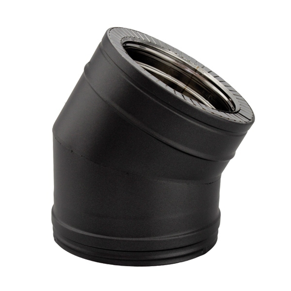 Coude à 30° - Conduit fumée double paroi Noir / Anthracite